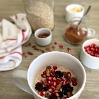 Rustic Oatmeal with Pomegranate, Dried Berries & Honey-Roasted Pecans Recipe