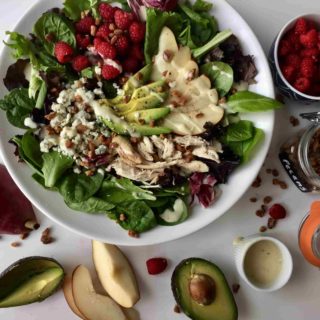 Raspberry Avocado Chicken Salad with White Balsamic Shallot Vinaigrette Recipe