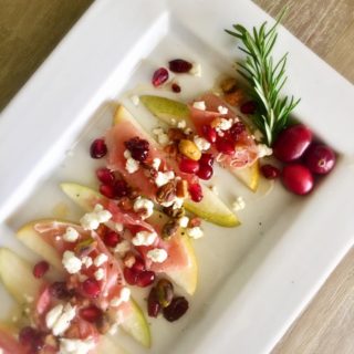 Honey-Drizzled Pear, Prosciutto & Goat Cheese Appetizer