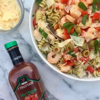 Summer Shrimp Pasta with Red Pepper Frutatti