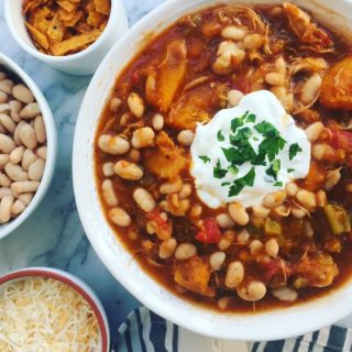 White Bean Chicken Chili with Butternut Squash & Roasted Green Chiles