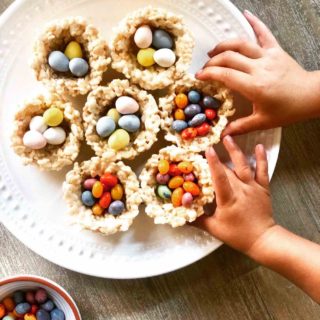 Bird’s Nest Krispie Treats with Candy Eggs